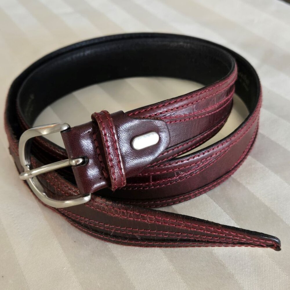 Men's brown genuine Leather Belt - Made by AVANZATA - Italy - Size 34